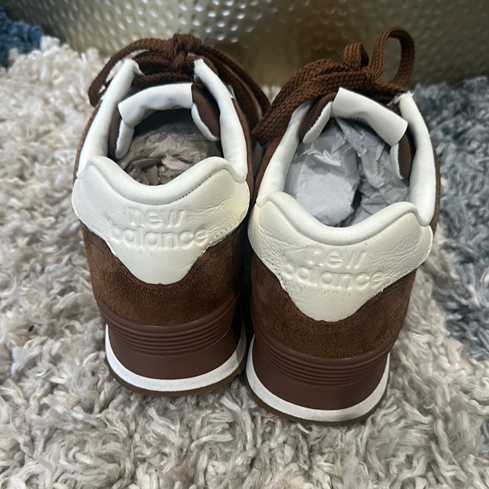 New Balance Brown Suede 574 Sneakers - Picture 4 of 9